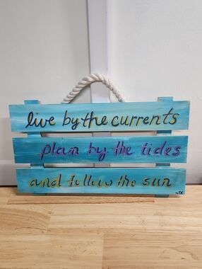 Beach Quote Life Sign On Wood 11 x 7 Inch